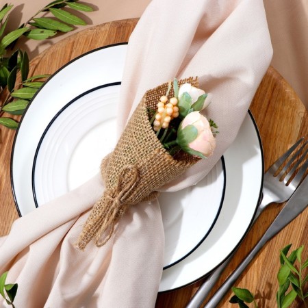 Ring for napkins "Bouquet", beige color