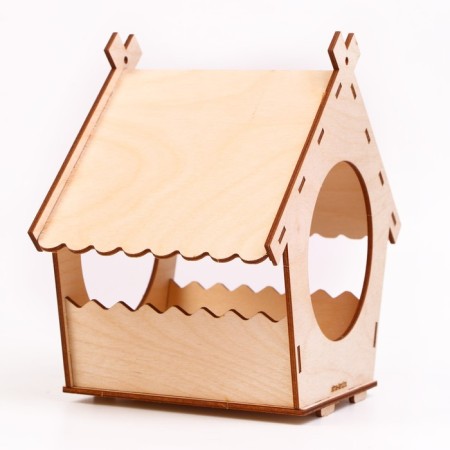 Wooden birdhouse - bird feeder "House"-3