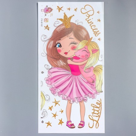 Sticker Plastic Interior color "Baby hugs unicorn" 30x60 cm-1