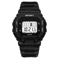 Electronic watch, D-4.5 cm, with an alarm clock, black