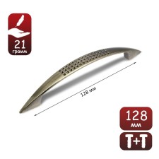 Tundra handle Light, m/o 128 mm, color, bronze