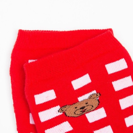 Socks children's terry, red/white color, size 20-2