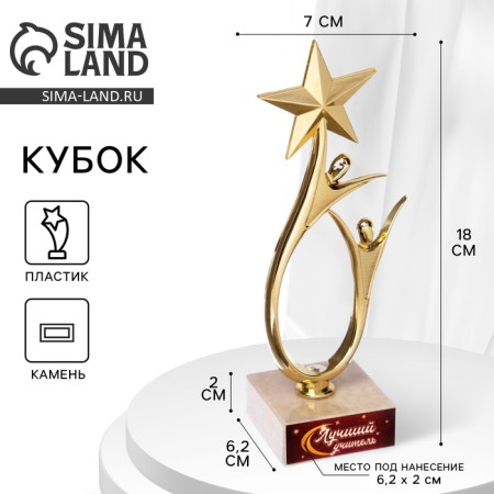 The Cup "Best Teacher", award figure, Standing Star, 18 x 7 cm.