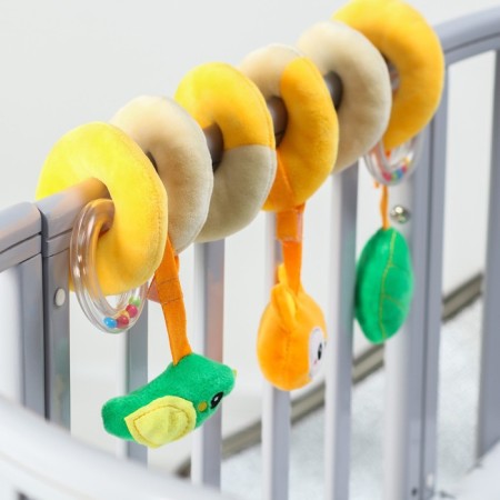 Stretching - spiral with toys arc on a stroller / crib for babies 0+ "Forest animals", crush me-3