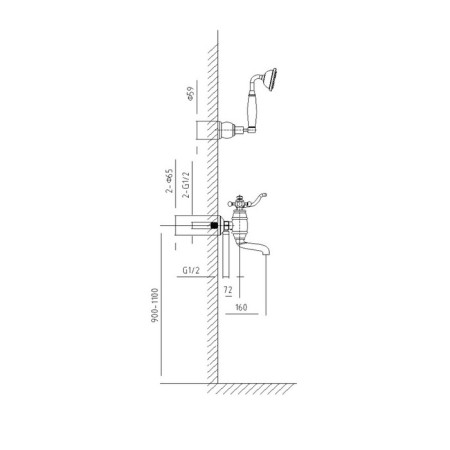 Bath mixer and shower Timo Lina 7034/00Y, chrome-2