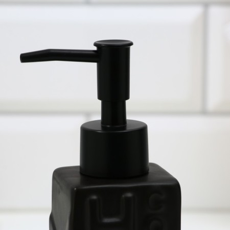 A dispenser for liquid soap with a sponge and a brush for dishes, black, 16 x 12 x 4 cm.-3