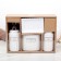 A set of accessories for the Classic bathroom, 4 items (350 ml dispenser, soap dish, 2 glasses), white color