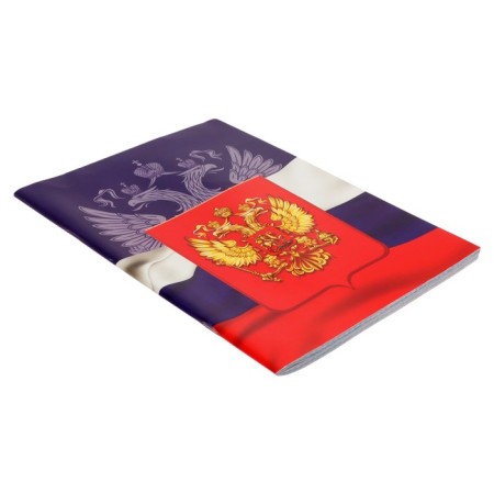 A4 notebook, 48 sheets in the Calligrata Call "Russia Tricolor", cover coated cardboard, block No. 2, whiteness 75% (gray sheets)-2
