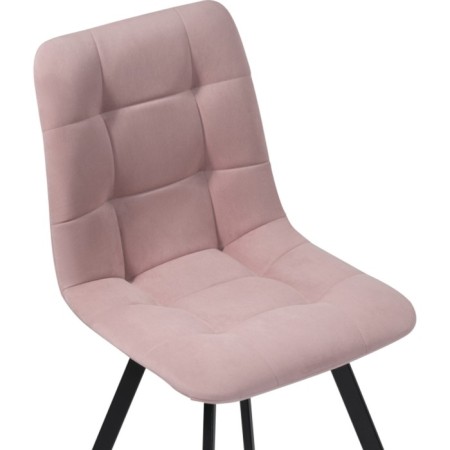 Stool on a metal frame chilli metal/velor, black/pink 43.5x50x87.5 cm-4