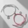 Bracelets "Demetrons" on the magnet, two clovers, white-pink color, 8 cm