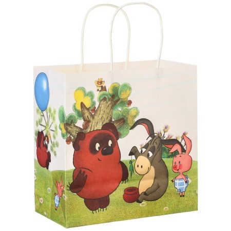 Gift package, 22x22x1 cm, craft, packaging, Winnie the Pooh-3