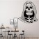 Plastic sticker Interior black "Skeleton in the hood" 57x63.5 cm