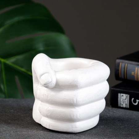 Kashpo - Organizer "Compressed Fist" Pearl, 10x10x10cm