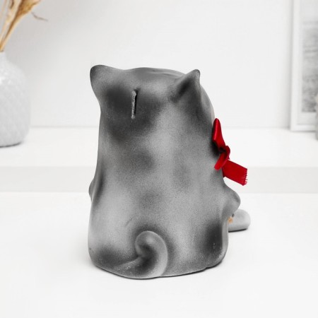 The piggy bank "Cat - Dreams come true" gray, 23cm-3