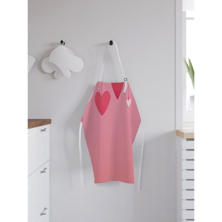 Apron of a kitchen with a photo print "Decoration of hearts", adjustable, size OS-1