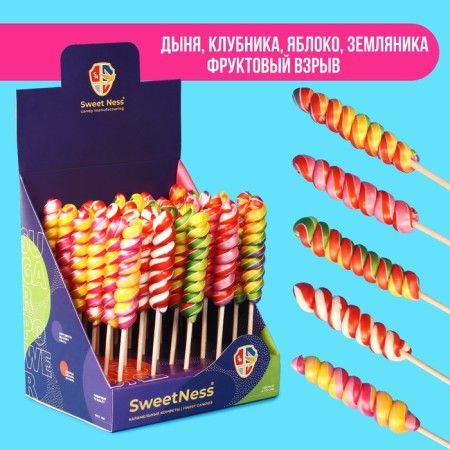 Caramel Lollice "spiral" on a stick, 15 g