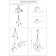 Suspended EVOLUCE lamp. Sle103113-03. Satturo. 3x60 watts, E27, 30x30x120 cm, golden color