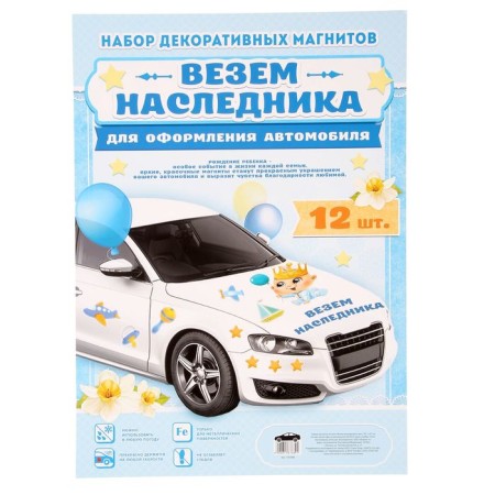 Набор магнитов на авто «Везем наследника!», на выписку-2