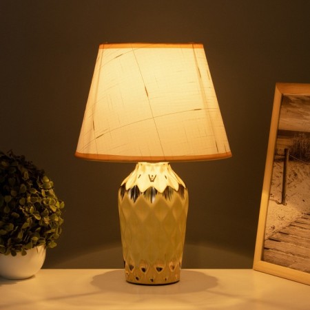 Table lamp "Natalia" 1x40W E14 beige/gold 24x24x40cm-1