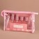 Storage set, in a case, 9 objects, transparent/pink color