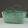 Wicker basket, d25 x 17 x 11/18 cm, green, bamboo