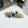 Liberty hair clip "Liberty" Starry sky, 7 cm, blue gold