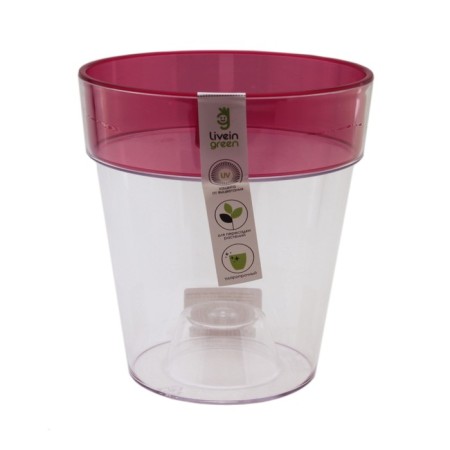 Plastic pot for the Live-in-Green orchid “Proteus”, with a tab, D = 13.5 cm, 1.4 l, Red Fend