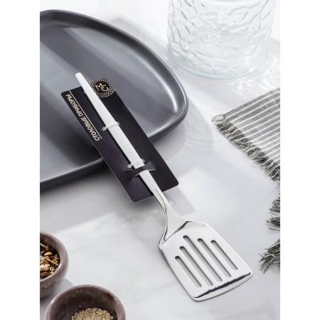 Stainless steel blade perforated Magistro "Grace", length 27 cm, handle color white, silver head color-2
