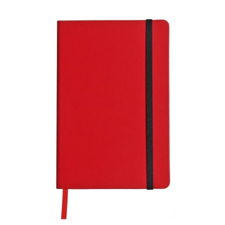 Diary of Leduced A5, 160 sheets MEGAPOLIS VELVET, solid cover, artificial leather, lies, on an elastic band, tinted block 70 g/m2, red