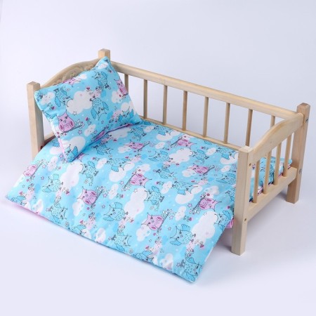 Puppet bed "Zavodi in clouds with roses," x/b, sheet 46*36, blanket, 46*36, pillow 23*17-4