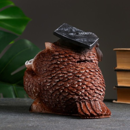 Pigger "Owl Scientist" brown, 18x17x19cm-2