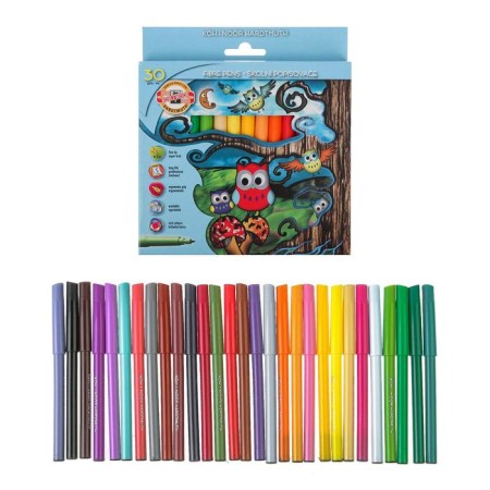 Fleeters 30 colors Koh-I-Noor 1012/30 "Owls", cardboard packaging, euro suspension