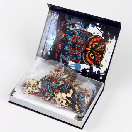 Puzzles wooden figured "owl", 160 elements-11
