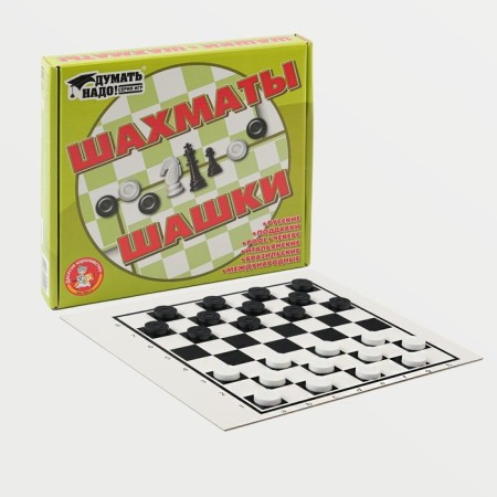 Board game 2 in 1 "must think": checkers, chess-3