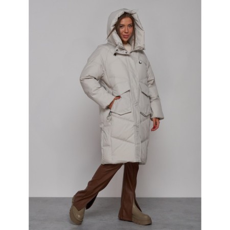 Coat insulated winter feminine, size 42, color light gray-6