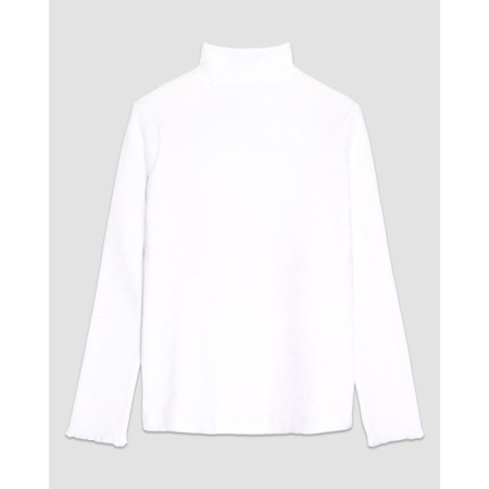 Turtleneck for girls, height 134 cm, white color