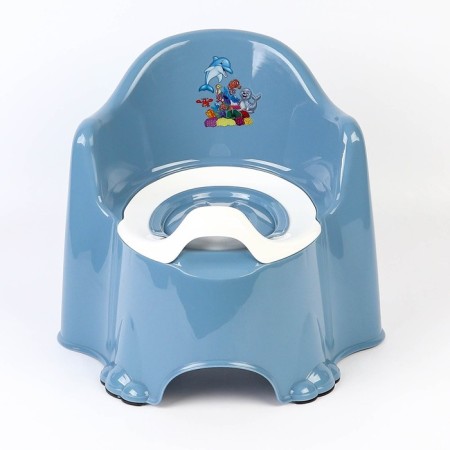 Pot children's anti -slip "comfort" with a lid, a removable bowl, blue color-3
