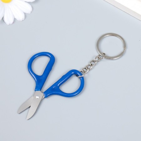 Metal keychain, plastic "Bright scissors" mix 4.5x7 cm-2