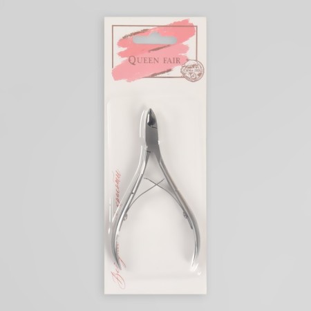 Manicure nippers for cuticle, double spring, 9.5 cm, blade length - 10 mm, on the blist, silver color-2