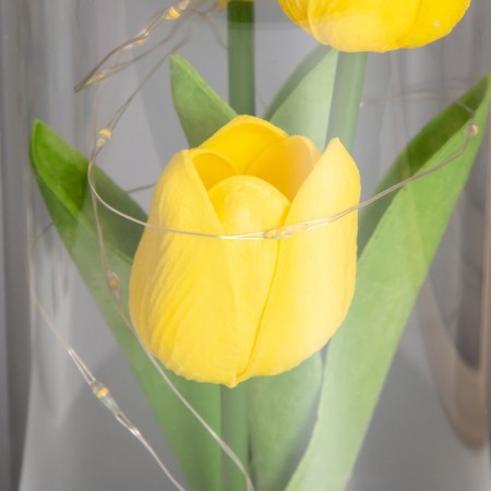 Nightlight "tulips" LED 3HAAA yellow 10.5x10.5x22cm-2