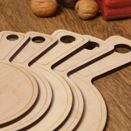 A set of boards of cutting double -sided, round, with a pen, 5 pieces-1