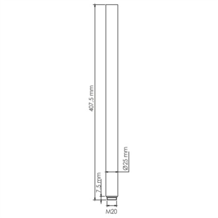 Extension cord for a shower kit Wasserkraft A211, stainless steel, chrome-1