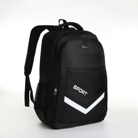Youth backpack with a zipper, 4 pockets, black color-2