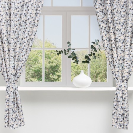 Curtains for the kitchen Ethet Triangles 149x180 cm - 2 pcs, grabbing - 2 pcs, 80% HL, 20% PE