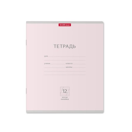 Notebook 12 sheets in the slanting ruler, Erichkrause Pastel "Classic", cover coated cardboard, offset block, mix-6
