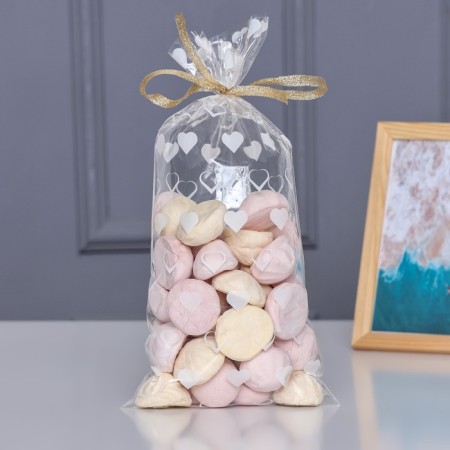 Package packing bopp, "heart" 15*30 cm set 50 pcs