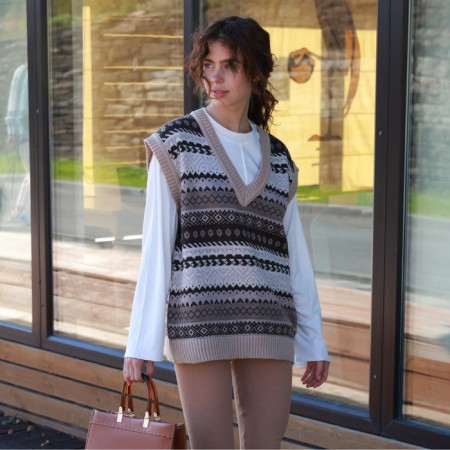 Women's vest minaku beige color, rr 42-44-9
