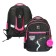 School backpack, 40 x 33 x 19 cm, ergonomic back, stavia "cat", black/pink