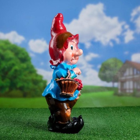 Garden figure "Dwarf with grapes" 17x20x50cm-1