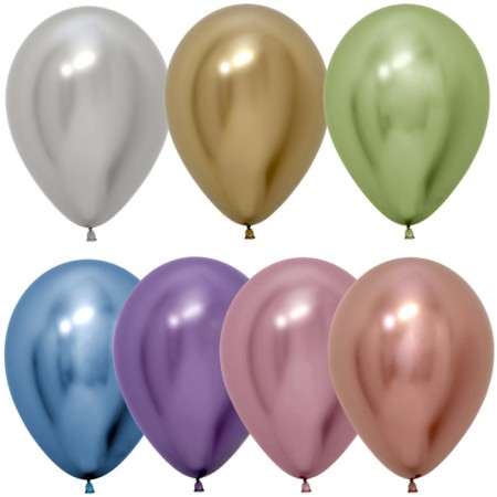 Latex ball 5 "Reflex, chrome, water bombs, set of 50 pcs., Mix